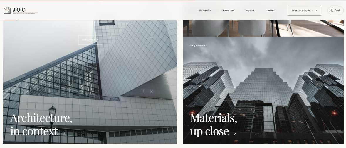 JOC — Premium Architectural Photography Portfolio Website project preview
